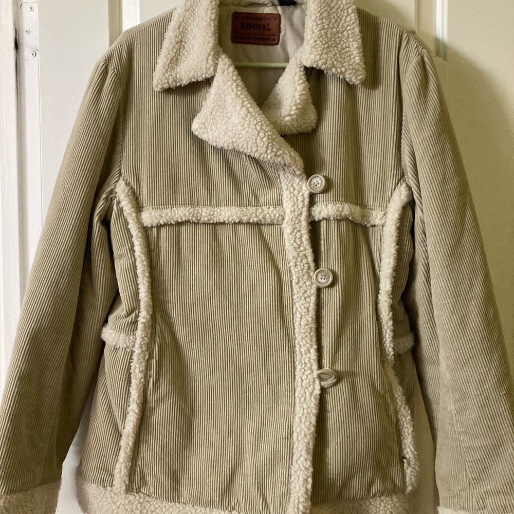 Rip Curl original Womens California State Cord Sherpa Jacket size L